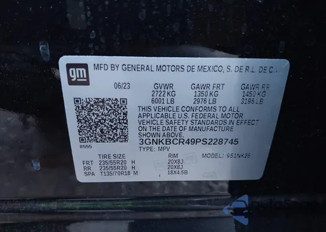 2023 Chevrolet Blazer Fwd 2Lt из США, поврежденный, VIN 3GNKBCR49PS228745